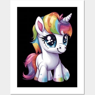 Baby Rainbow Unicorn Posters and Art